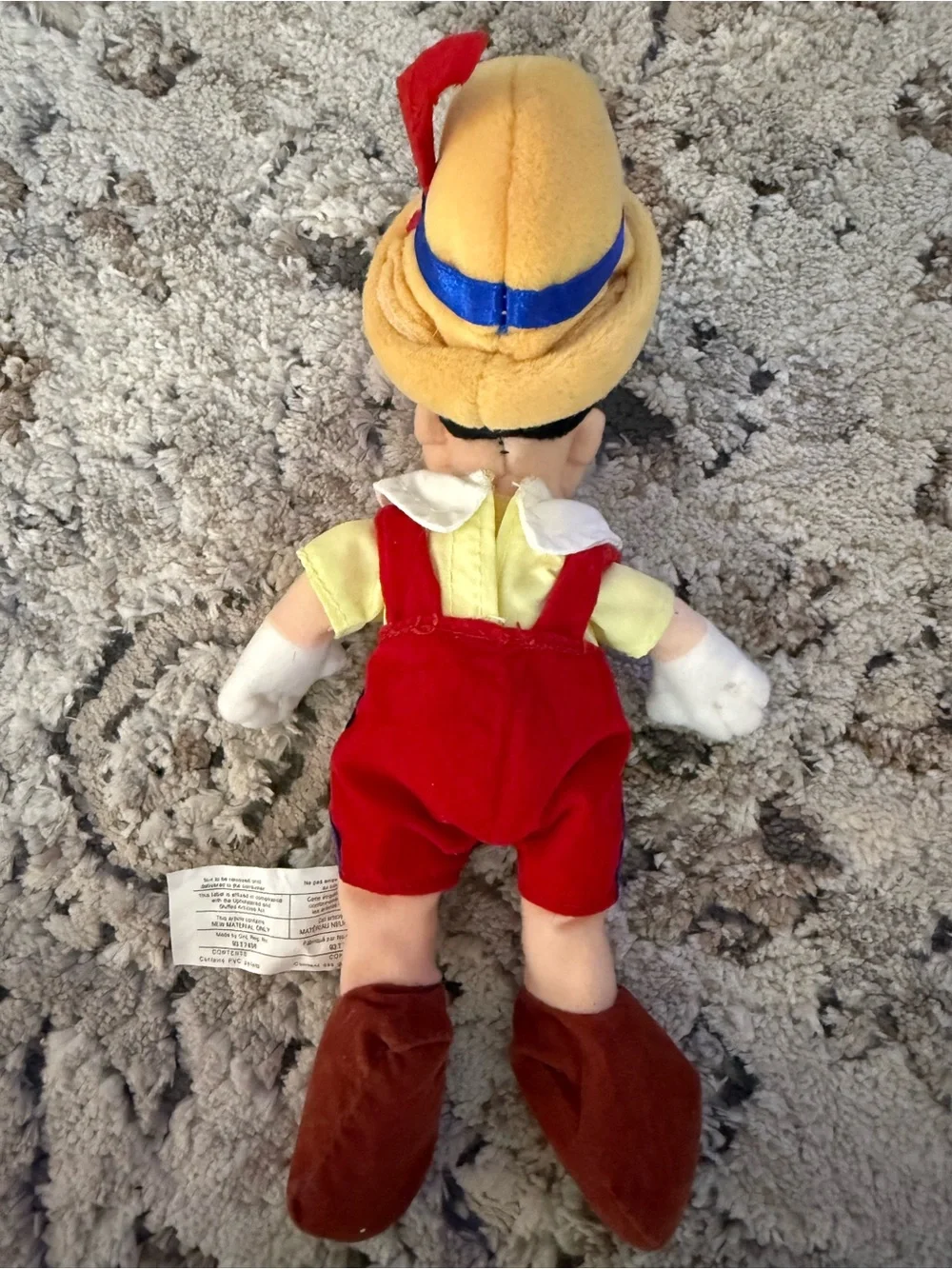 Disney Pinocchio Plush - Red, Yellow, Blue & Brown